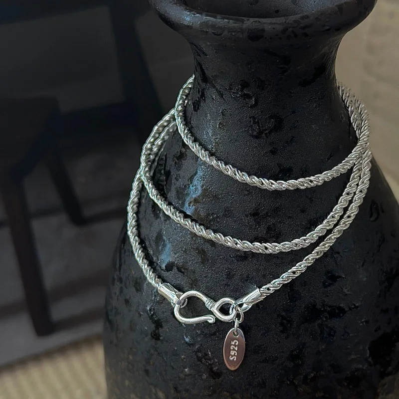 

Серебряные ожерелья S925 для женщин, простые минималистичные ожерелья с подвесками, простое ожерелье в виде змеи, подарок на день рождения