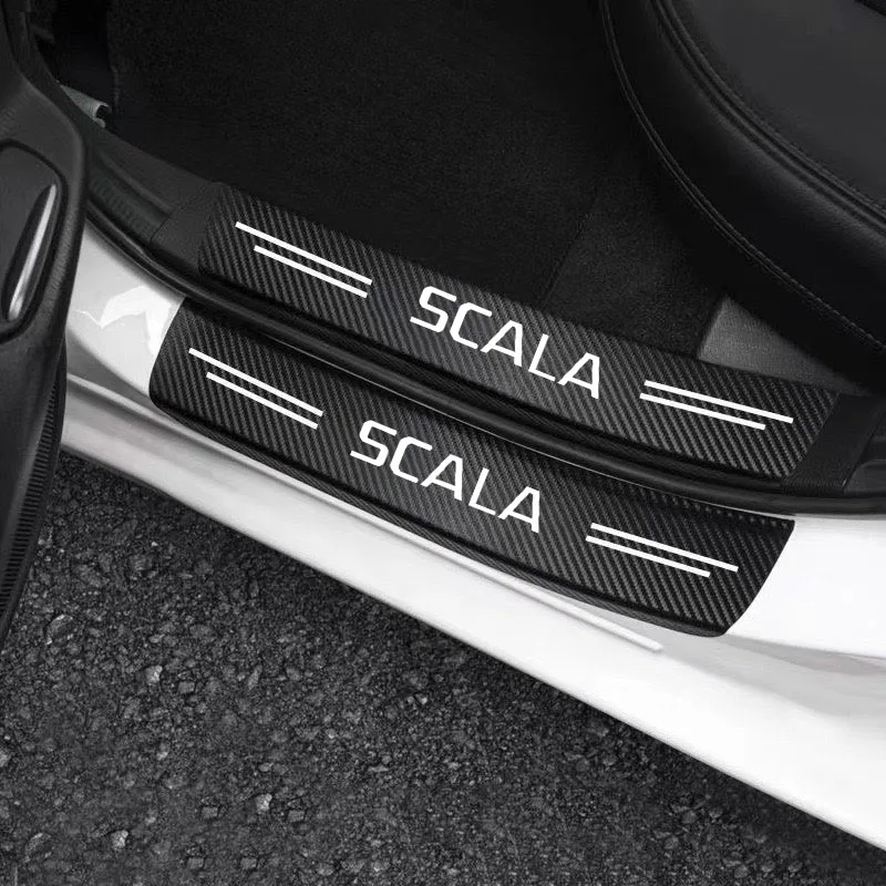 Anti Scratch Sticker Tape Car Door Sill Plate Protector Stickers Anti Scratch Waterproof Tape For Skoda SCALA Car Accessorie - view 2