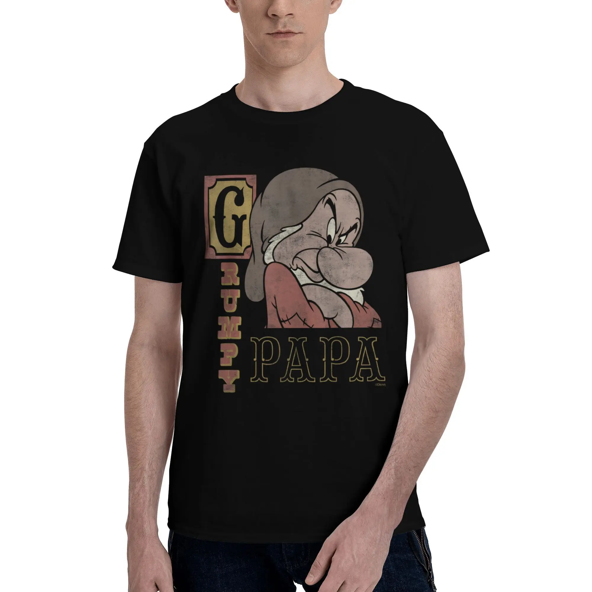 

Snow White and the Seven Dwarfs Grumpy Papa Tee Shirt for Men Women Graphic Printing T Shirts Cotton Clothes