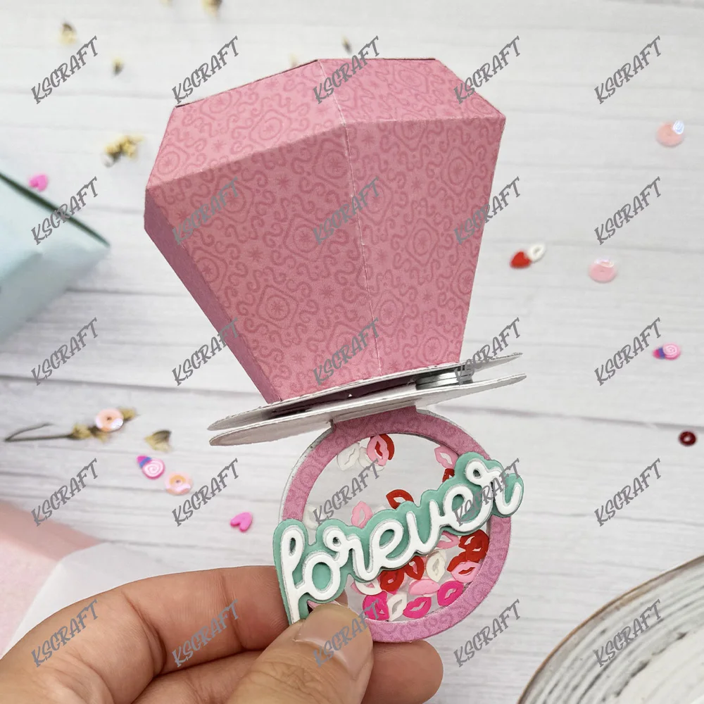 KSCRAFT Diamond Ring Box Cutting Dies Stencils for DIY Scrapbooking Decorative Embossing DIY Paper Cards