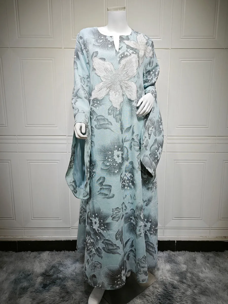 Femmes musulmanes dubaï Abaya robes de luxe mode paillettes broderie longue Robe Ramadan Robe Femme africain Islam vêtements jalabiya