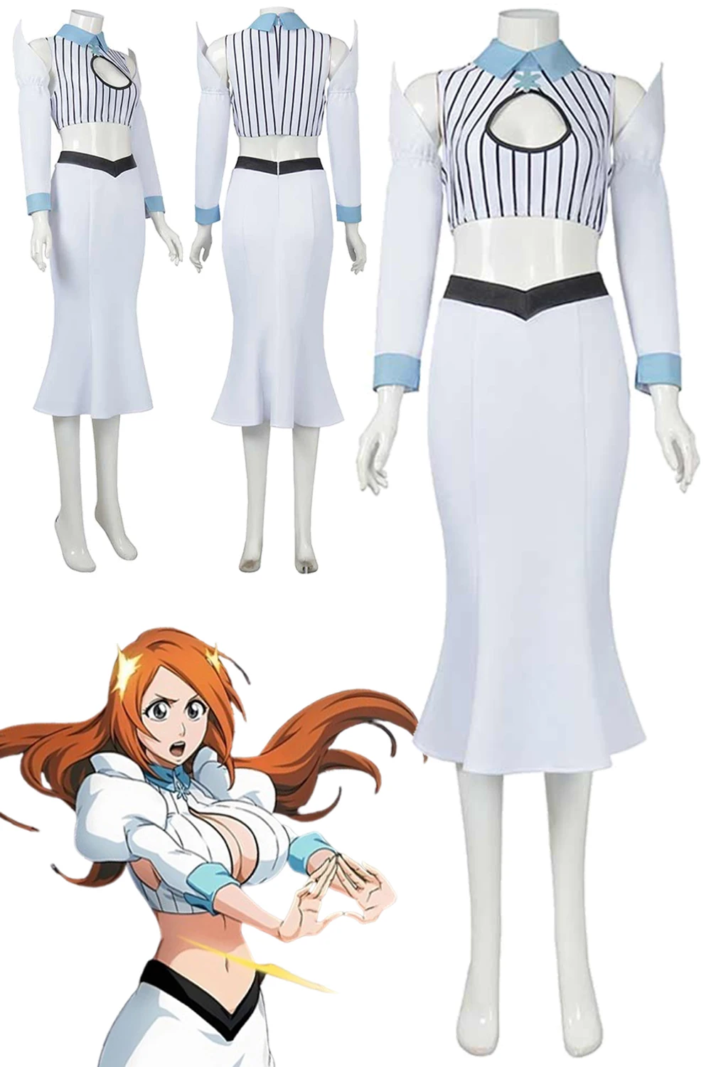 Inoue Orihime Cosplay Women Costume Anime Blieach Disguise Outfits Adult Female Roleplay Dress Halloween Party Fantasia Suits