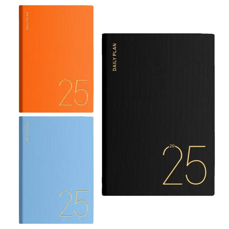 2025 A5 Planner PU Leather Daily Weekly And Monthly Calendar With Gantt Chart Time Management And Efficiency Tools For Activitie