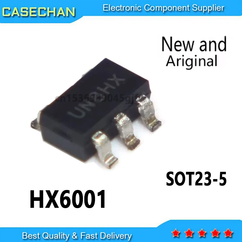 10pcs New HX6001 HX6001-NEC UN8HX 4.2V Lithium Battery Charge Management Chip SOT23-5