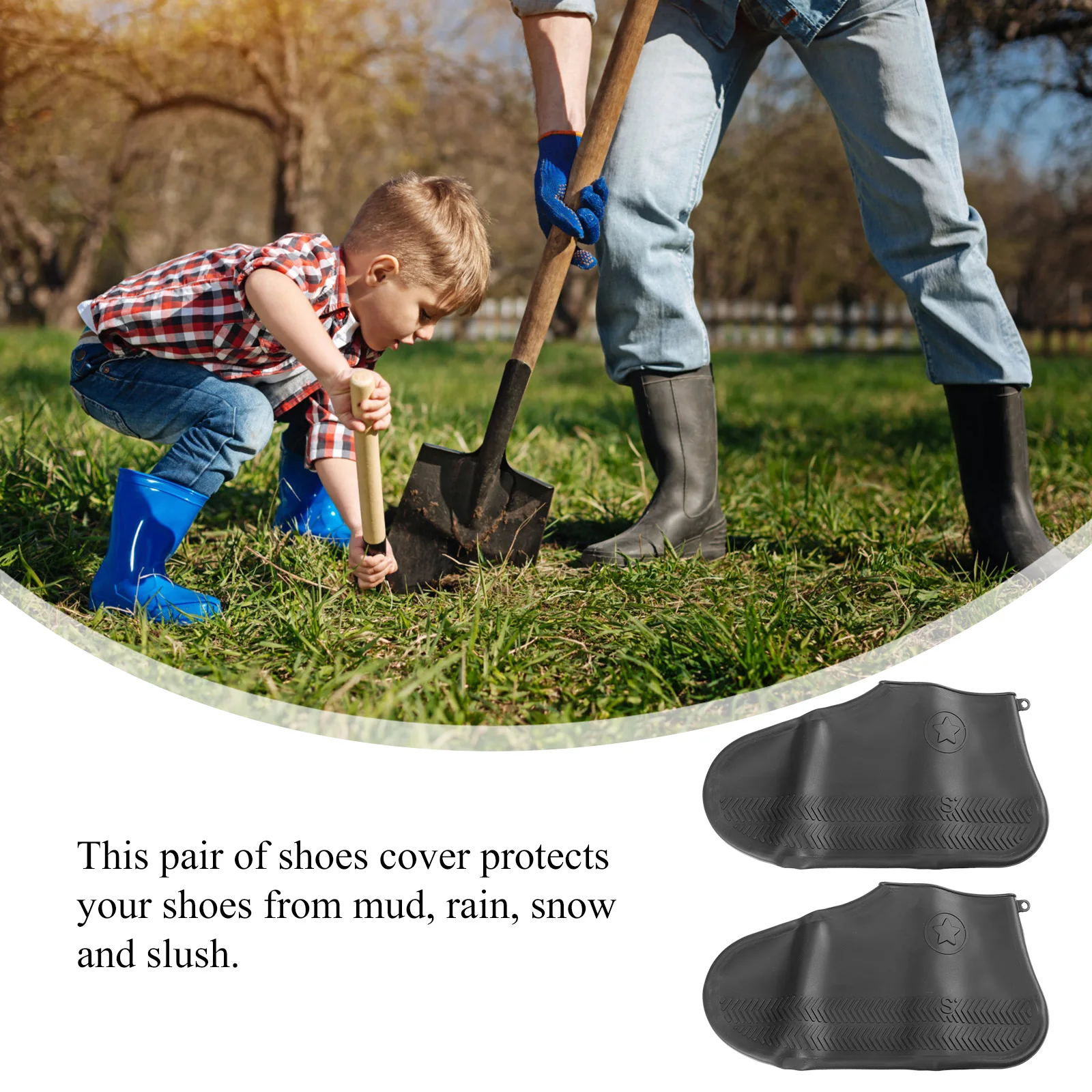 

Rainproof Shoe Cover Silicone Anti-slip Protector Reusable Foldable Clean Non-slip Shoes Cover for Outdoor Walking Work Wedding
