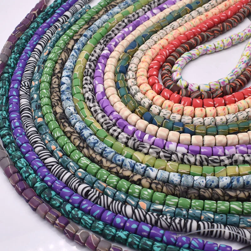 6x6mm Barrel Shape Polymer Clay Beads Wheel Tube Loose Spacer Beads For Jewelry Making DIY Design Bracelet Finding