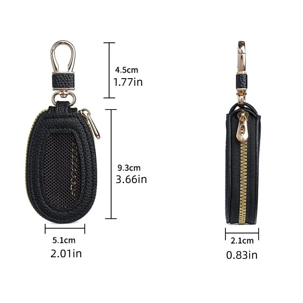 Borsa per chiavi per auto in rete trasparente Chiusura con cerniera multifunzionale Mini borsa portaoggetti Organizzatore Custodia per chiavi in pelle per riporre monete