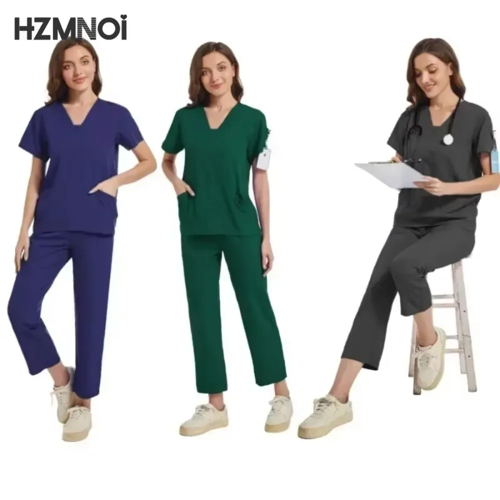 New Suits Scrubs Medical Uniforms Woman Multicolour Beauty Uniform Dentist Veterinary Work Clothes Pharmacy Clinic Scrub Set