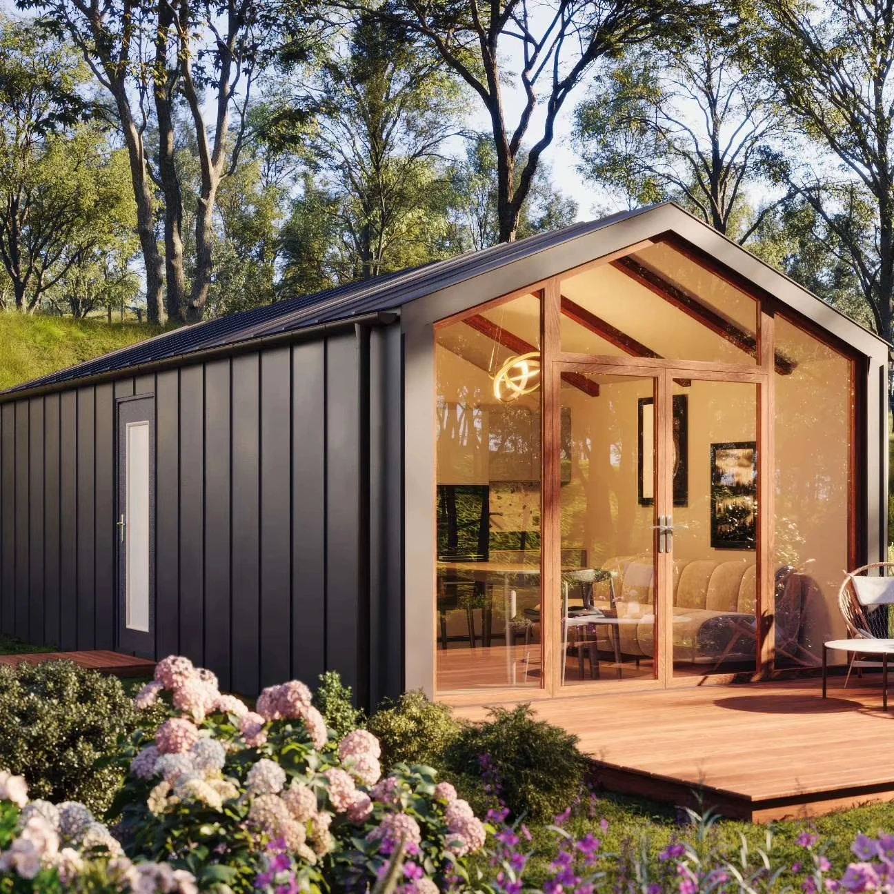 Luxury Modern Light Steel Frame Prefabricated House Villas and Hotel Prefab Triangle Houses