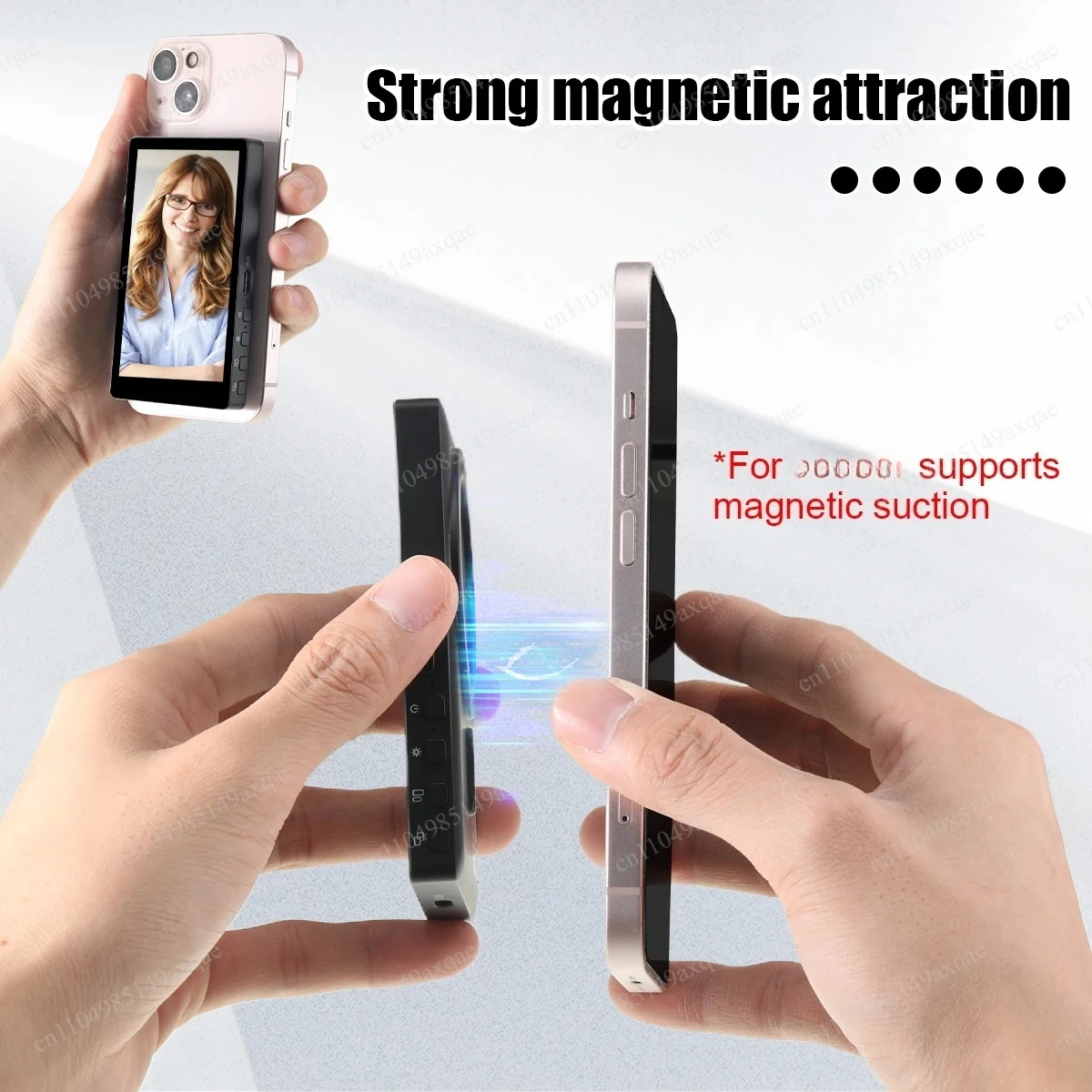 Magnetic Mobile Phone Selfie Monitor Screen with Sound For Smartphone Rear Camera Live Selfie Video Streaming For iPhone Android