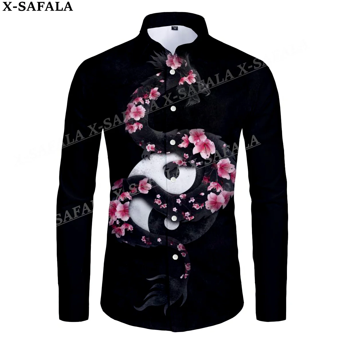 

Yin&Yang Dragon Eight Trigrams 3D Print Men's Luxury Shirt Turn-down Collar Buttoned Up Long Sleeve Tops Hip Hop Streetwear Tee9