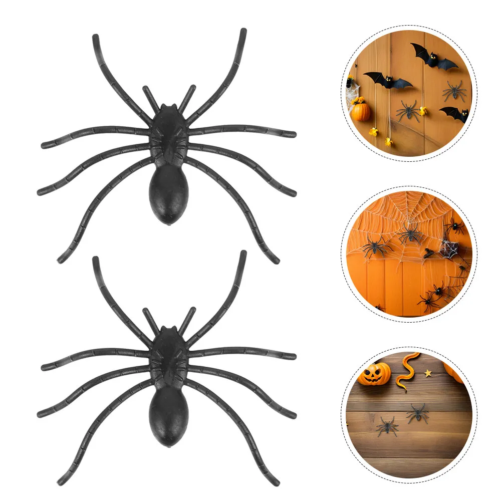 

150Pcs Prank Spider Props Realistic Plastic Scary Halloween Decorations Haunted House Party Supplies Spooky Plastic Spiders Fake