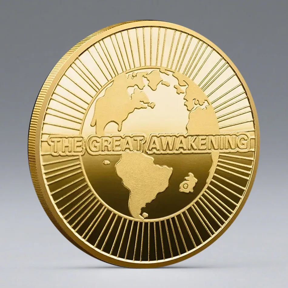 New Digital Virtual Q Where We Go One Commemorative Coins Golden Plated The Great Awakening Collectible Coin