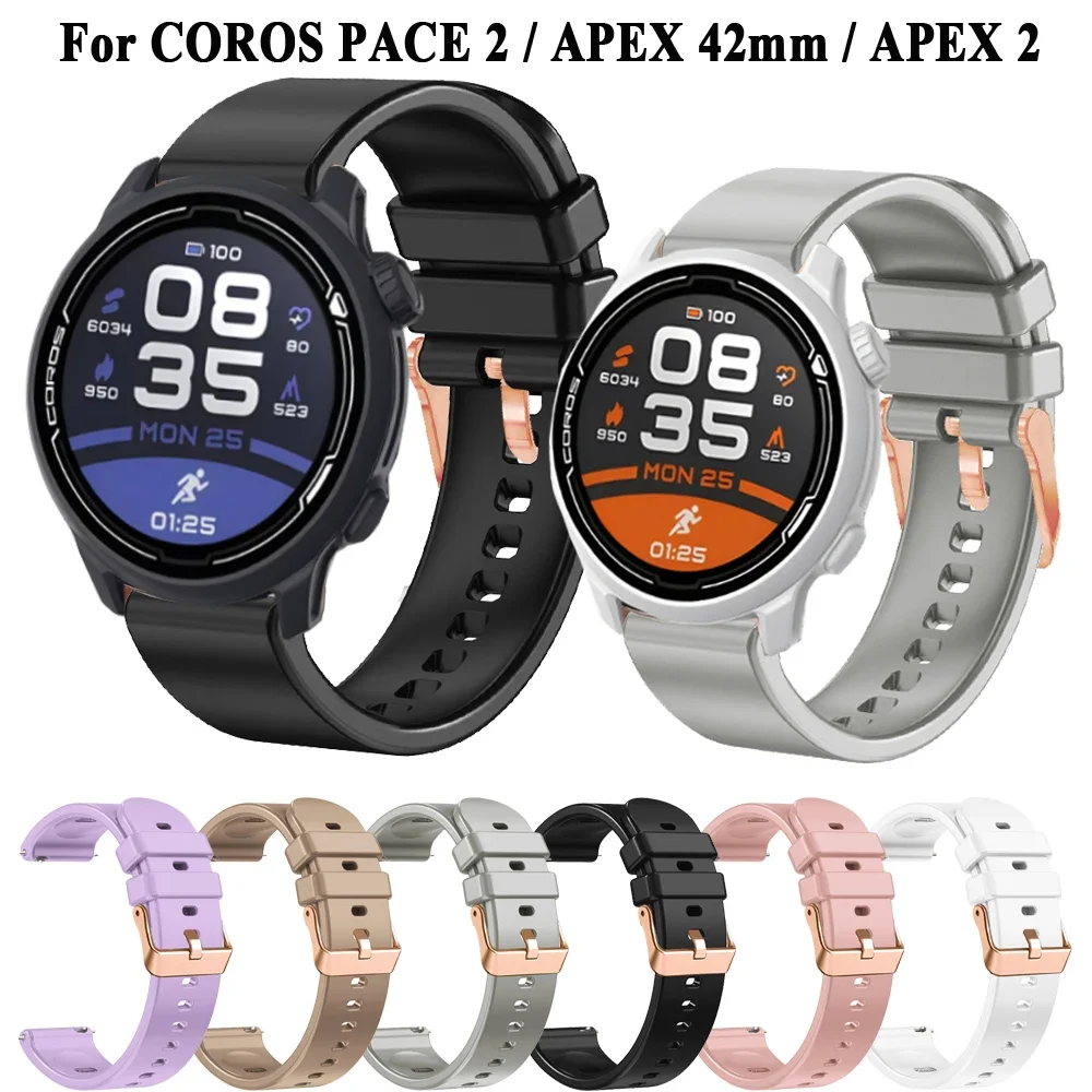 

Sport 20mm Watch Band For COROS PACE 2 Wristbands For COROS APEX 2/APEX 42mm Silicone Bracelet For Huawei Watch GT2 3 42mm Strap