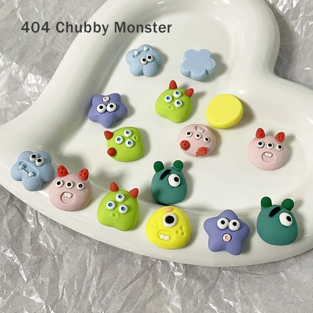 -Chubby Monster- 15mm Adorkable Kiyomi Freak Ornaments Multi Style Cartoon Eye Monsters Star Cloud Resin Accessories Nail 404art