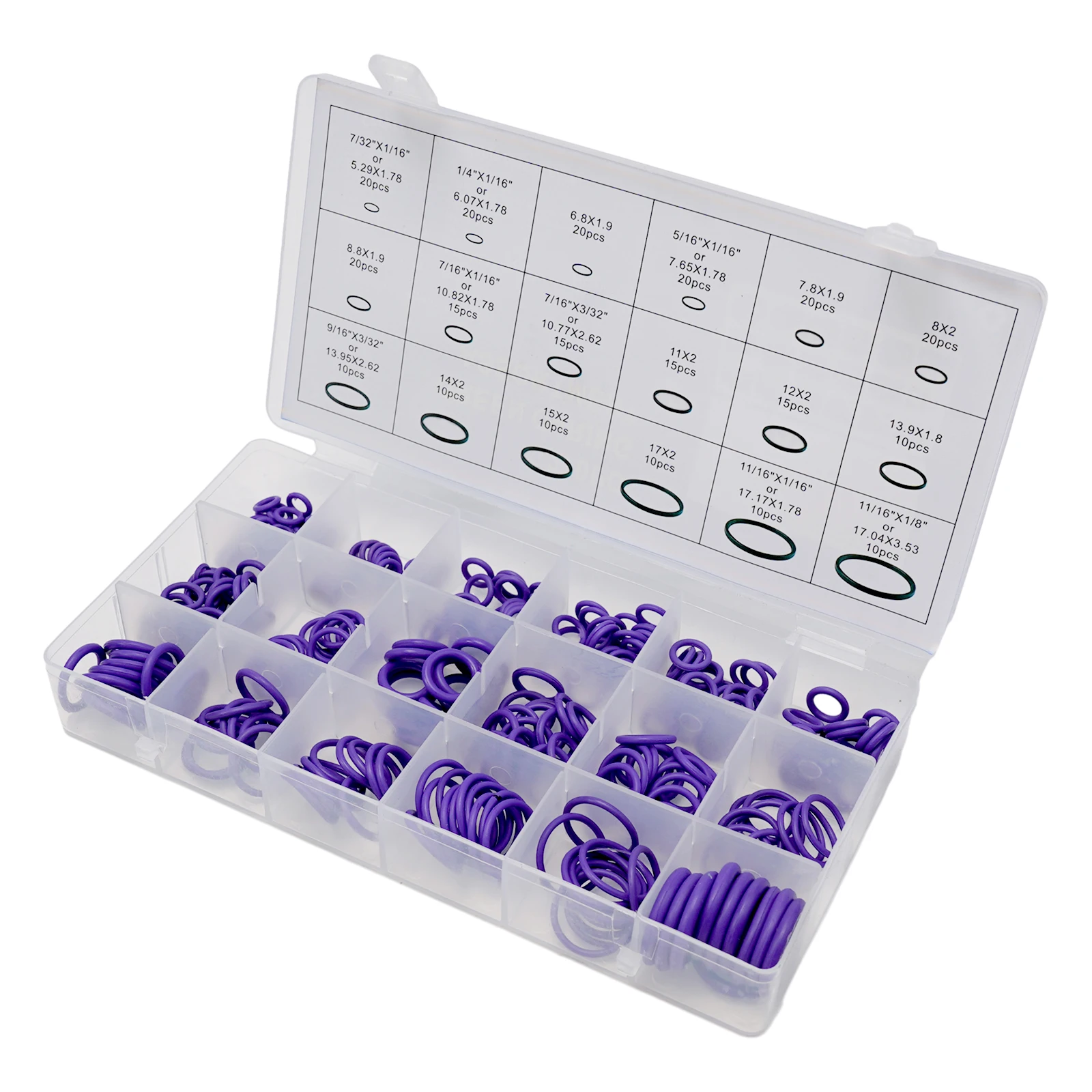 

Air Conditioning Part O-Ring Washer 18 Size 270PCS High-temperature Resistant Repair Kit Rubber Repair Kit Washer Fluid Repair