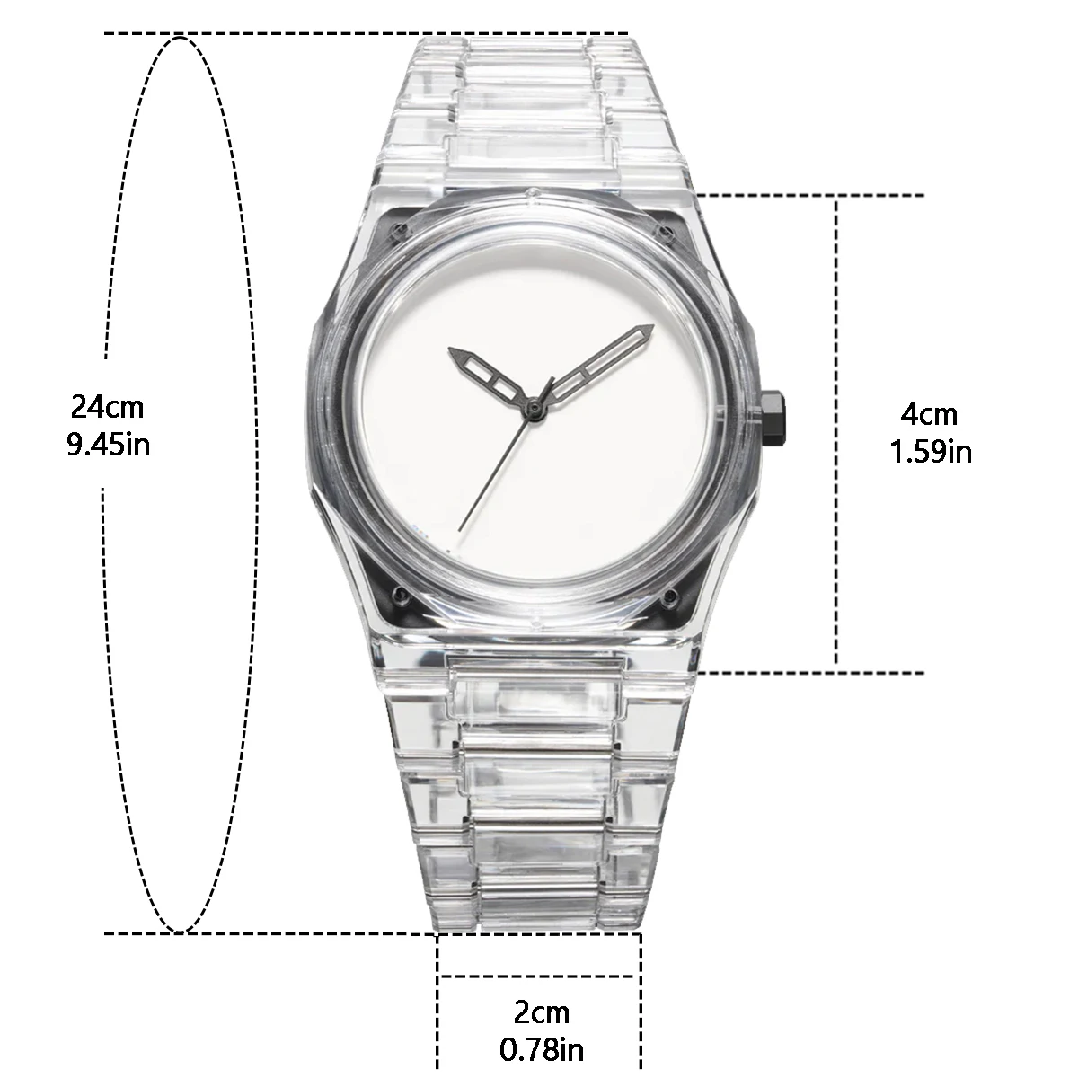 ساعة كوارتز بأرقام عربية إبداعية في الشرق الأوسط، تصميم شفاف، ساعة رياضية كاجوال للرجال #1
