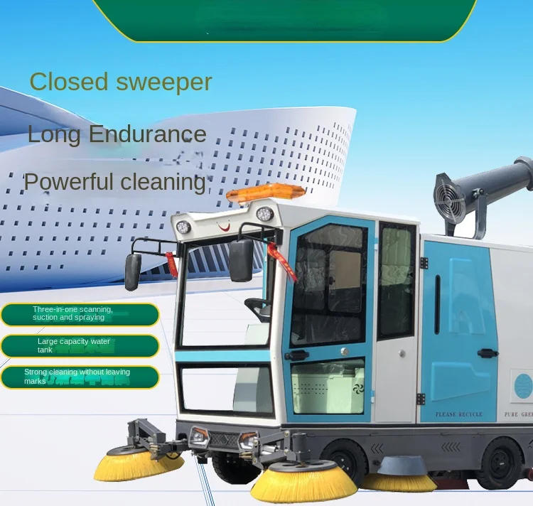 Electric Sweeper Car Sanitation Sweeper Sweeping and Spraying All-in-One Machine Factory Property Environmental Protection