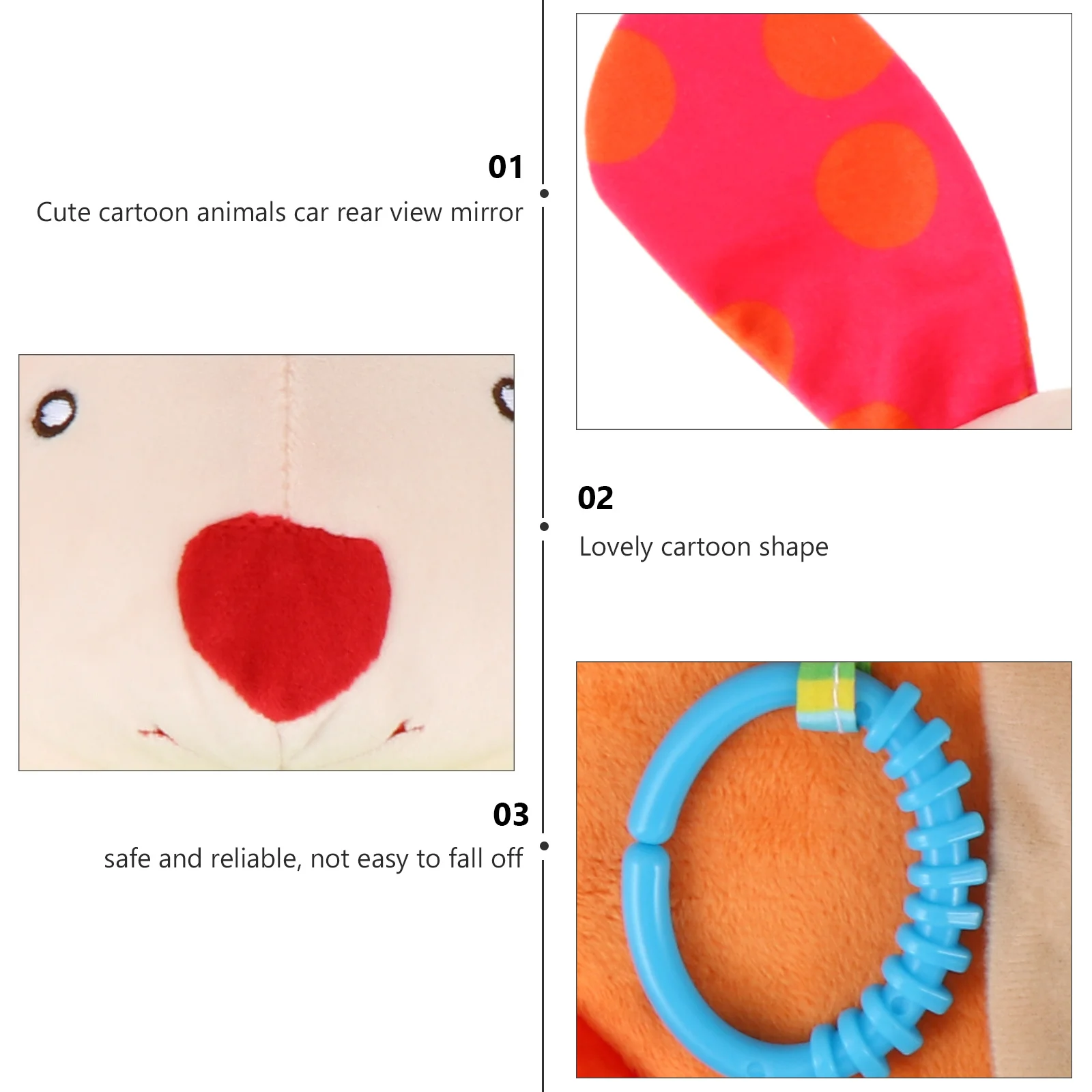 1 قطعة مرآة سيارة للأطفال على شكل حيوانات كرتونية متينة من الأكريليك آمنة لحديثي الولادة، سهلة التركيب، مرآة سيارة للأطفال الرؤية الخلفية