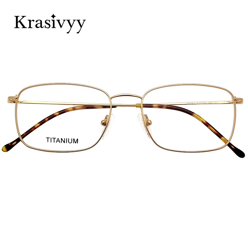 

Krasivyy Pure Titanium Glasses Frame Men Square Ultralight Prescription Eyeglasses Frames Males Brand Designer Optical Eyewear