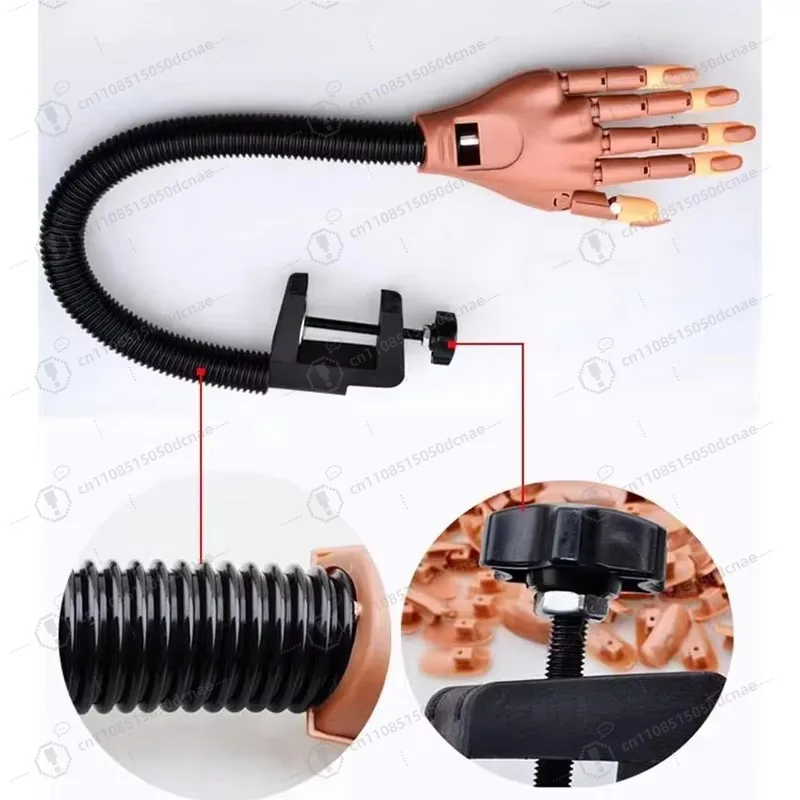 Flexible Manicure Training Hand Model, Realistic Hand Shape, Portable Nail Art Practice Tool for Salon Use and Beginner Learning