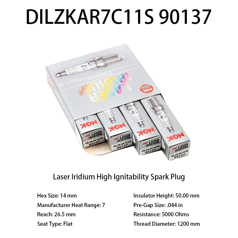 4pcs Original High Ignitability NGK Spark Plug DILZKAR7C11S 90137 For Some Models Of Fit(GK5) City XR-V Which Engine is L15B2