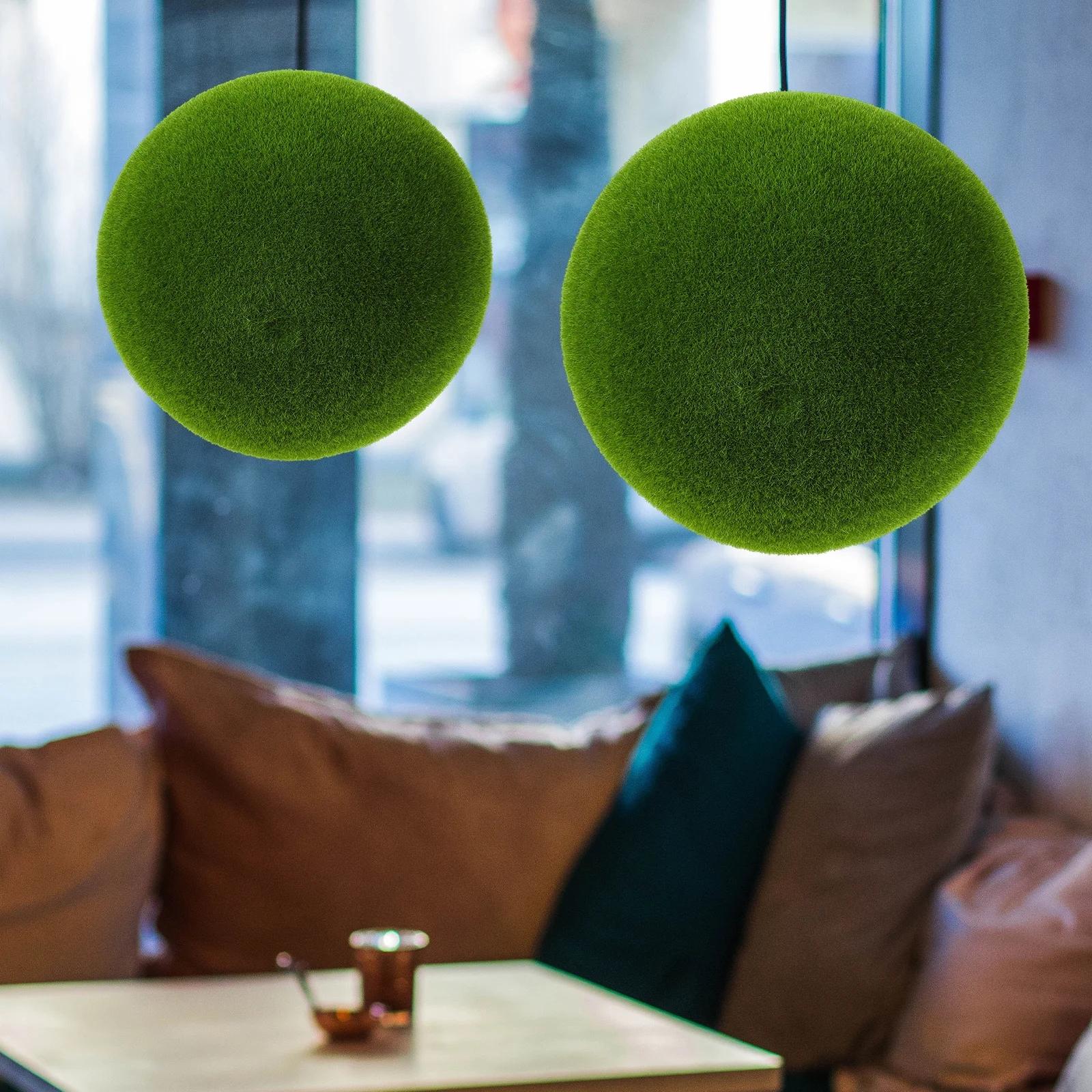 كرة الطحلب الاصطناعية كرة نباتية صناعية ديكور واقعي لحديقة المنزل بونساي عرض الأزهار ديكور ديكور صناعي