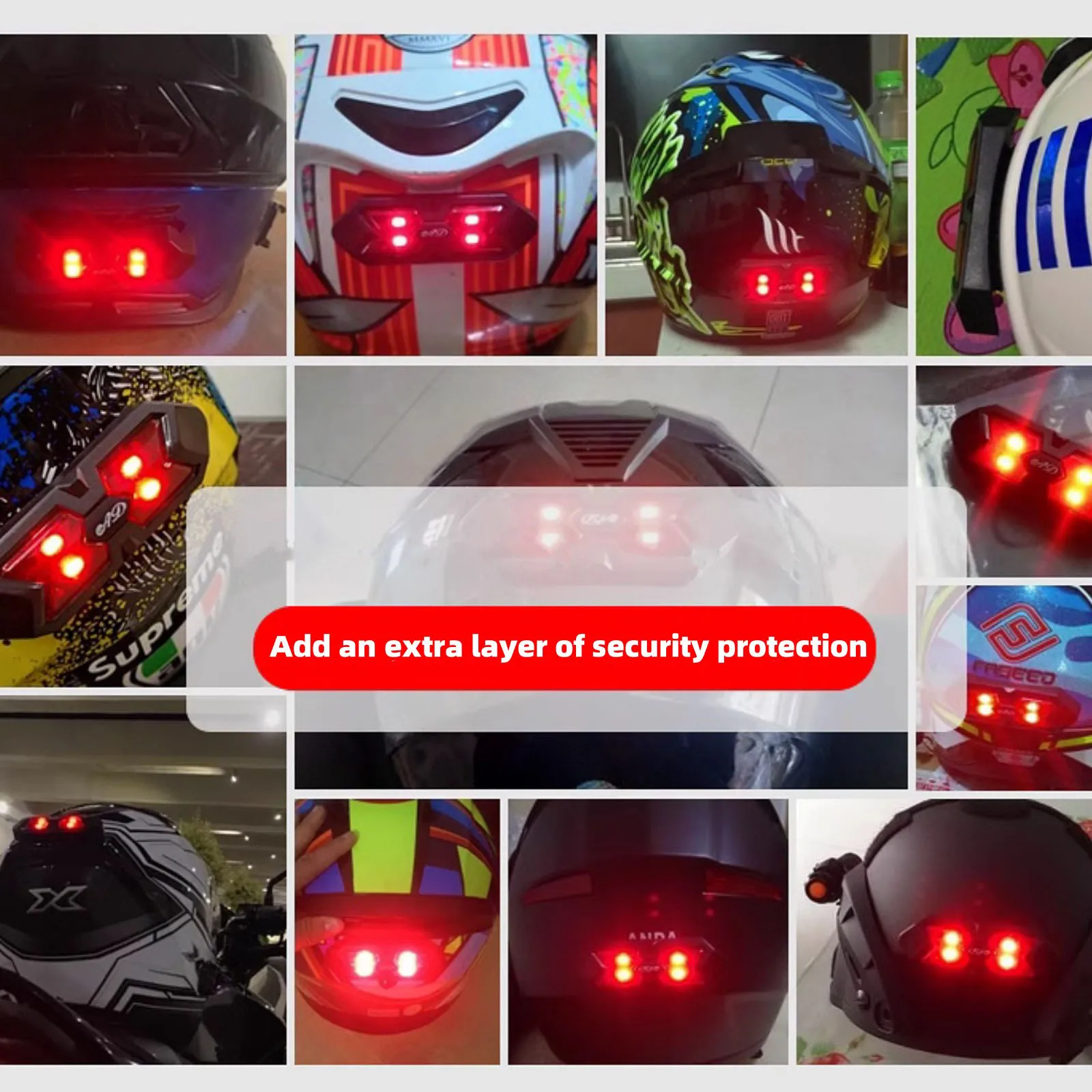 Helmet Taillight USB Rechargeable Motorcycle Bicycle Helmet Taillamp Safety Signal Warning Lamp Waterproof LED Light Rear Lamp