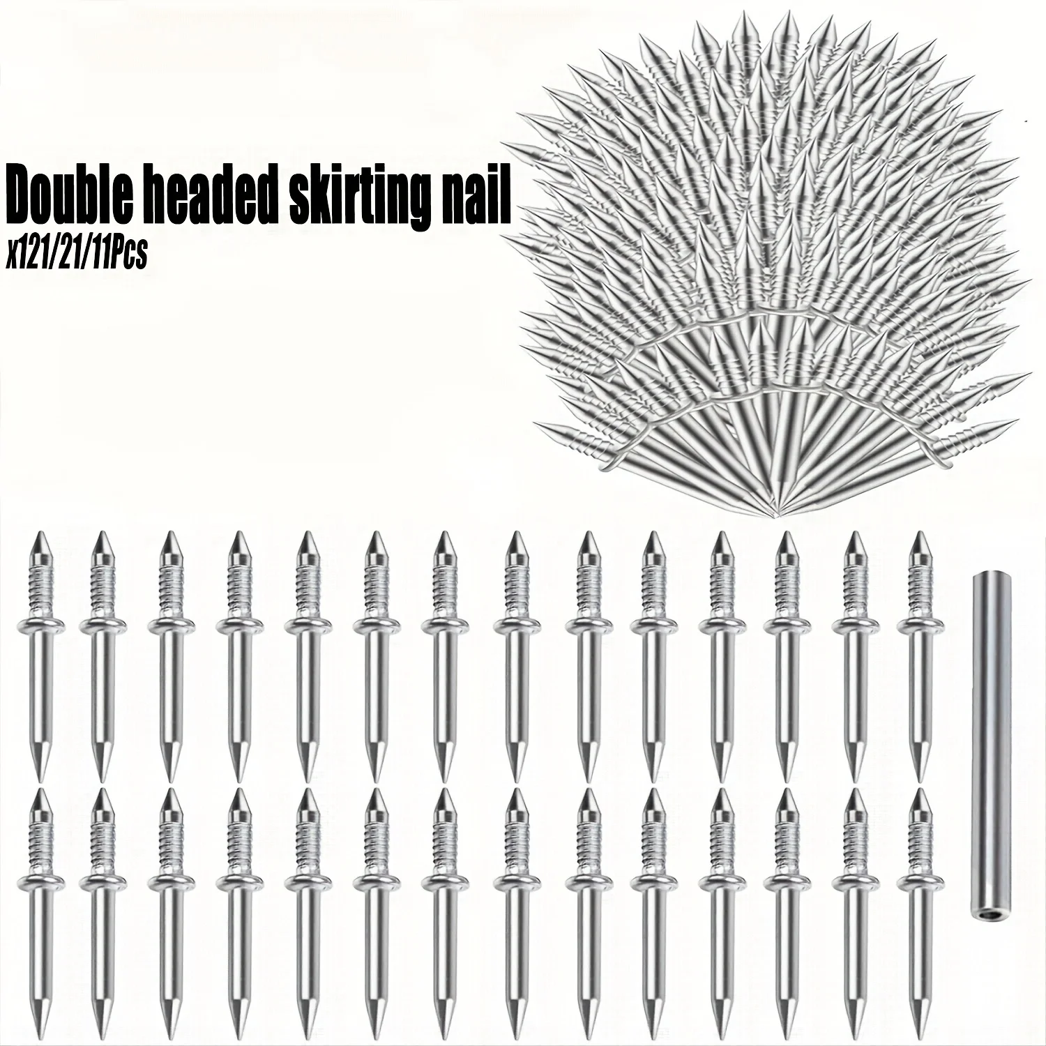 SOSUNDA Skirting Board Cabinet 410 Stainless Steel Seamless Nails - Double Headed Nails, Invisible, Rust Proof and Anti-Corrosio