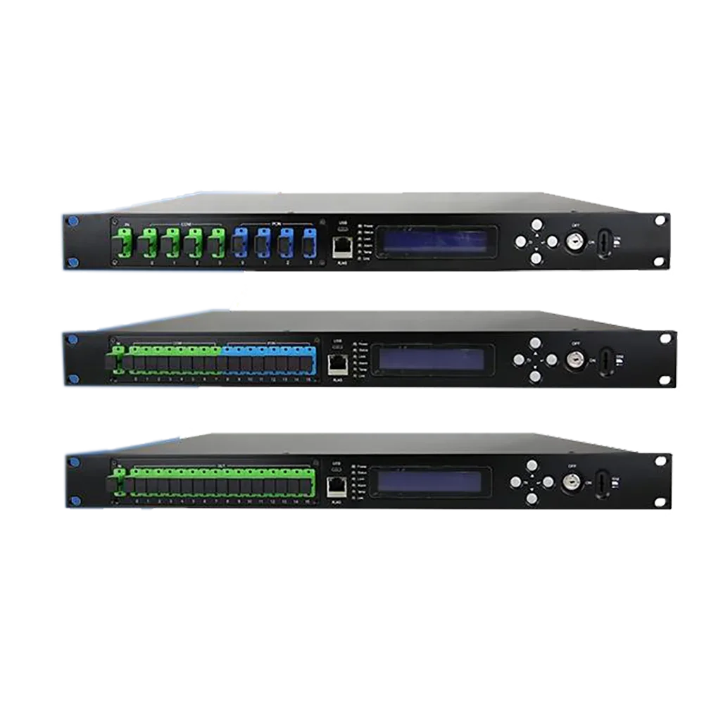 High Power 8 Port WDM EDFA 19/20/21/22/23dBm Edfa 1550nm Optical Fiber Amplifier
