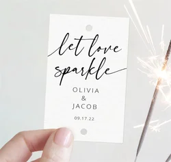 50pcs Wedding Sparkler Tag Template, Modern Calligraphy, Elegant Wedding Sparker Tags, Printable, Editable, Templett INSTANT Dow