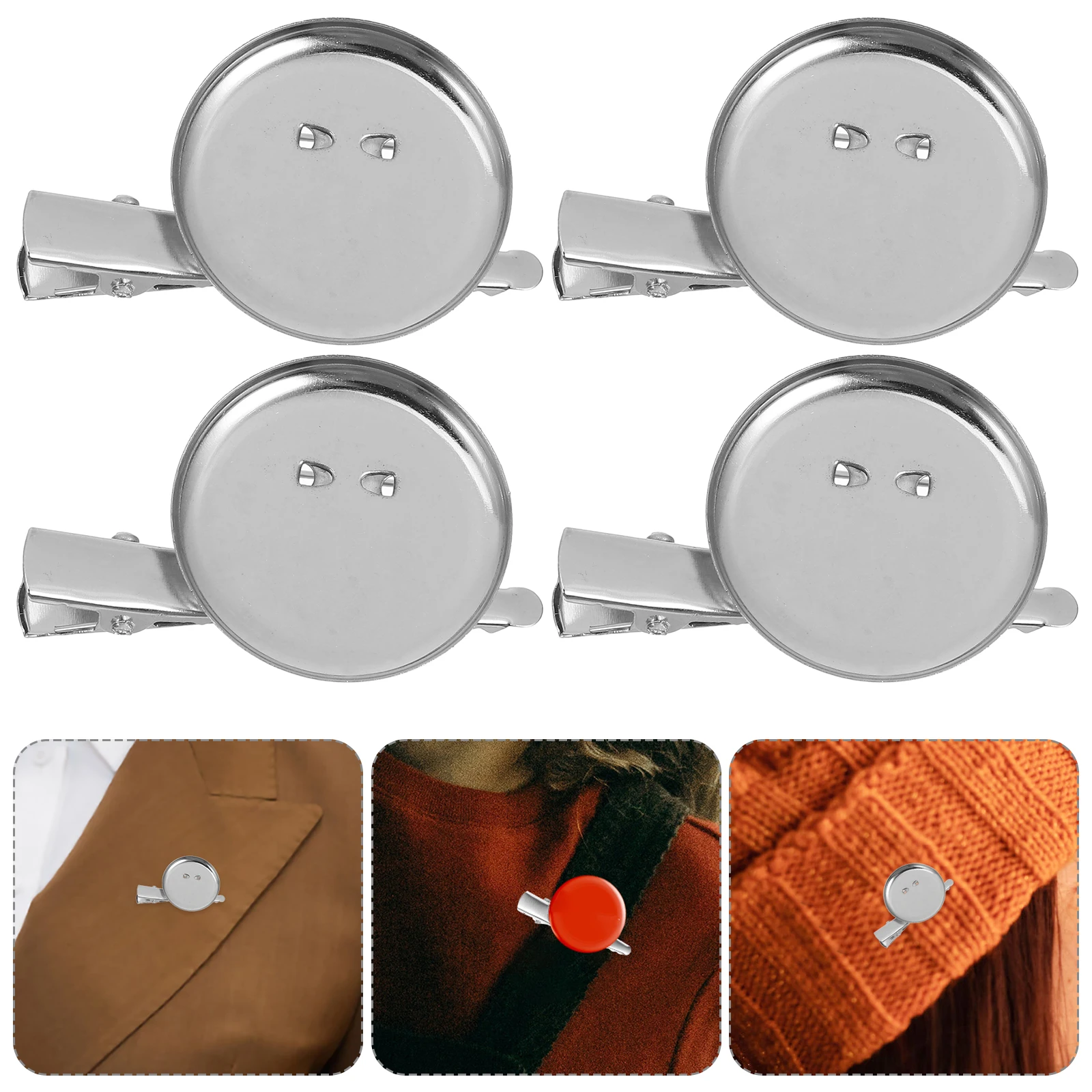 20 PCS Disc Pin Brooch Clamp Findings Coat Hanger Making Accessories