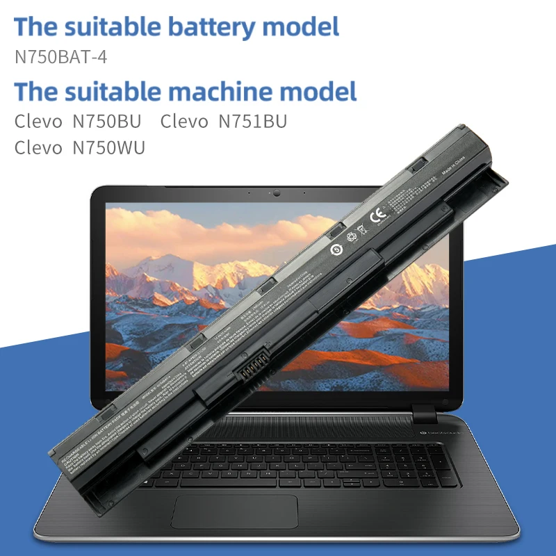 SUOZHAN N750BAT-4 Laptop Battery For Clevo N751BU N750WU N750BU N750S Series 87-N750S-31C00 6-87-N750S-4EB1 4EB2 3CF1 6-87-NH50S - Image 6