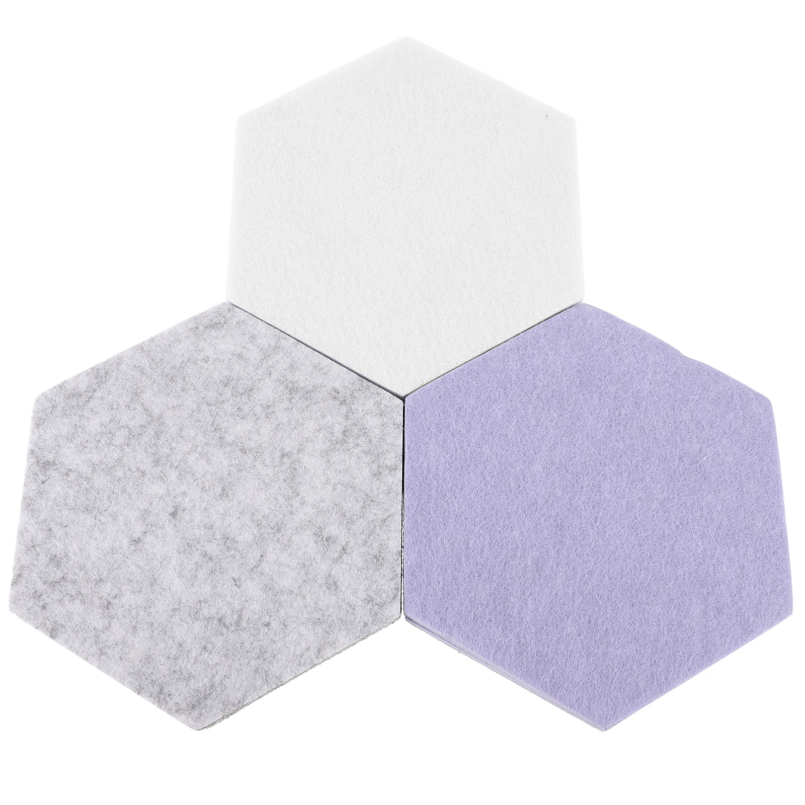 

6 Pcs Hexagon Message Board Soundproof Mats Felt Bulletin Wall Sticker Reminder Decor Office Classroom Photo Display Notice