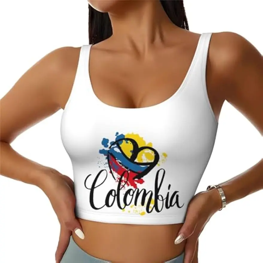 Scoop Neck Women Sports Bras U Back Yoga Crop Tank Tops Removable Pads Fitness Exercise Workout Running Top Outfits