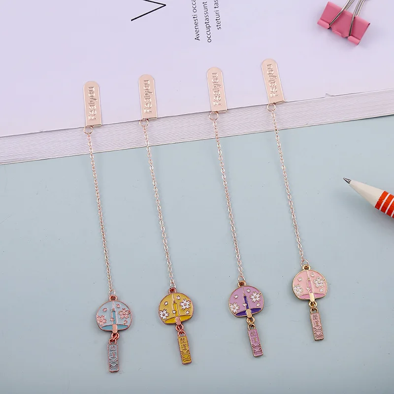 2pcs Wind Chime Bookmark for Book Delicate Books Clips Metal Book Mark Pendant DIY Office Stationery Children Gifts School