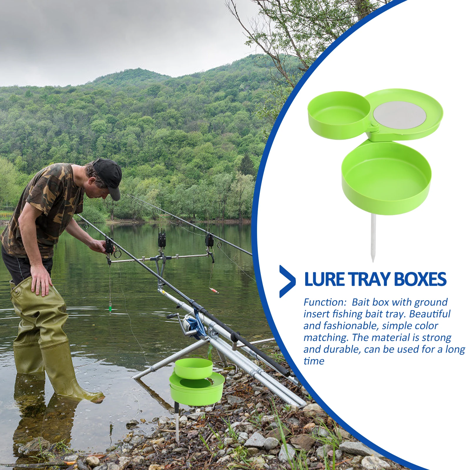 

Fishing Bait Box Lure Tray Storage Case Plastic Accessories Holder Waterproof Utility Compact Durable Fishing Lure