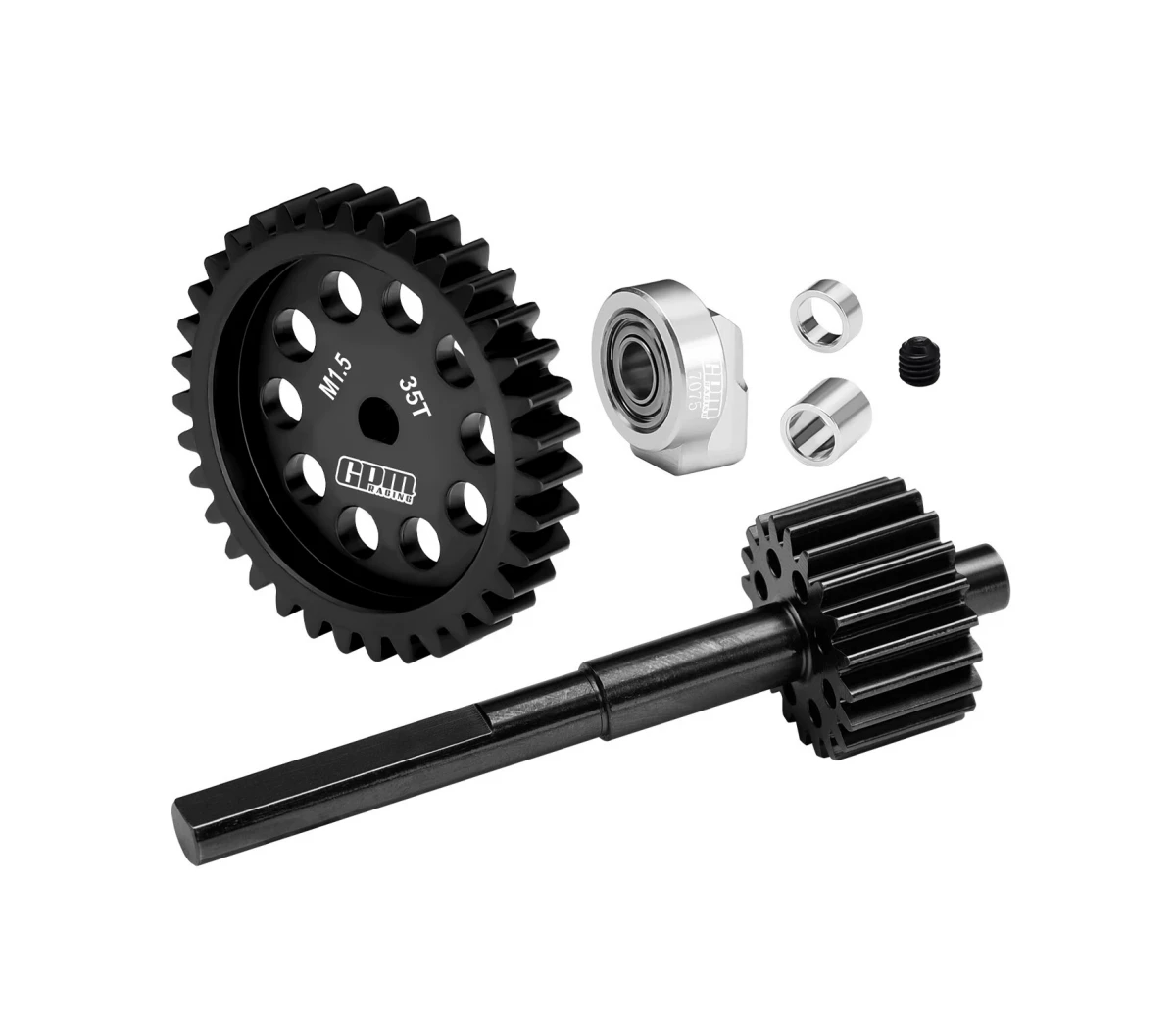 XRT X-Maxx 20CrMnTi 35T Spur Gear 1.5 Module + One-piece 20T Transmission Gear 1.0 Module, 3-Point Support RC Upgrade Parts