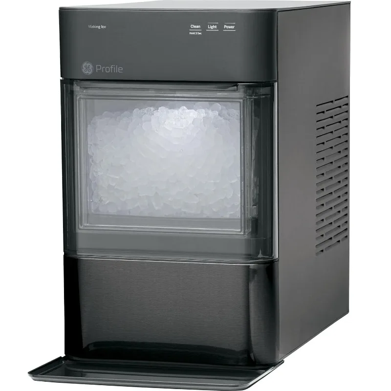 GE  Opal 2.0, Chewable  included, 38 lbs in 24 hours, Pellet Ice Machine with WiFi & Smart Connected, Black Stainless Steel