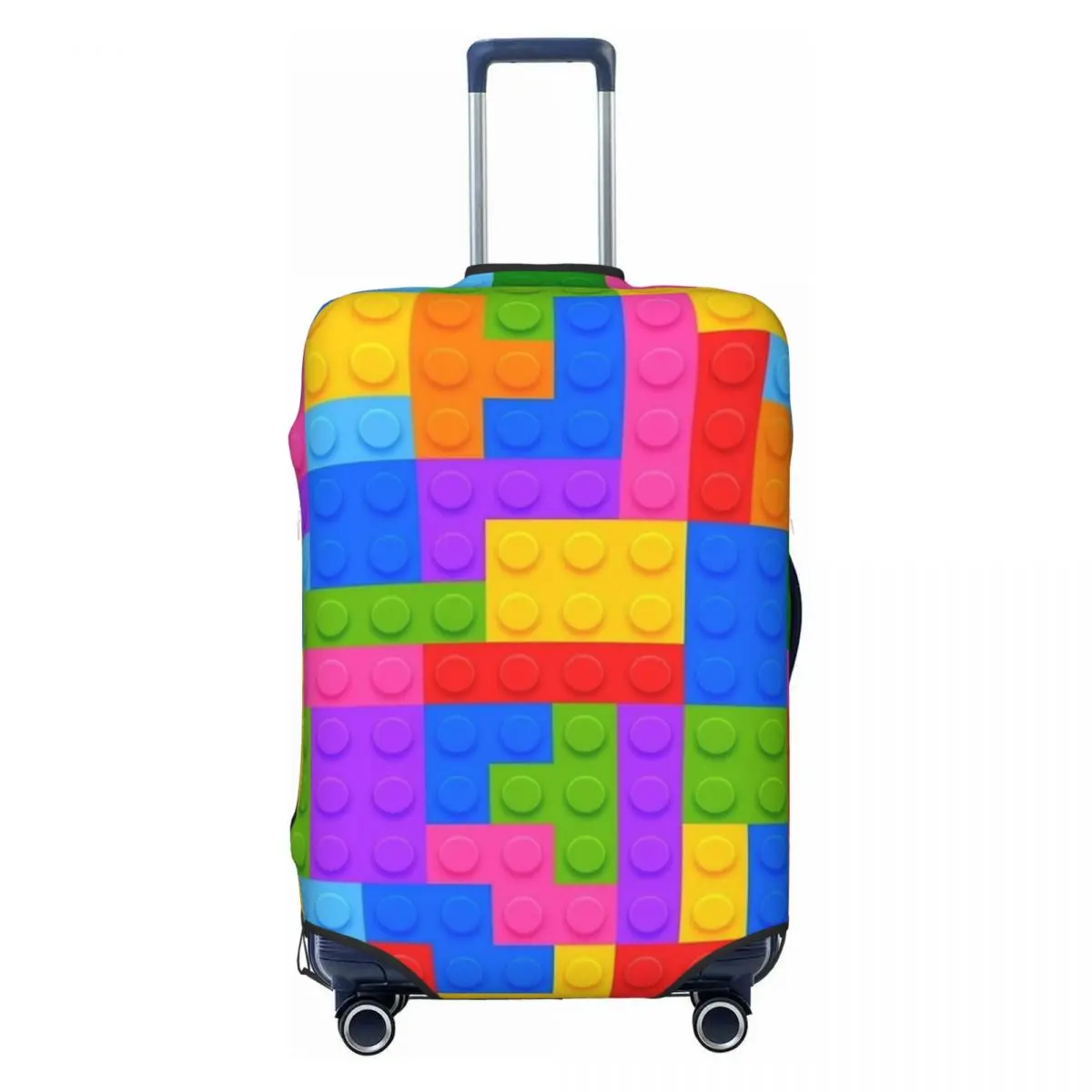 Building Blocks Print Suitcase Cover Vacation Strectch Luggage Accesories Cruise Trip Protector