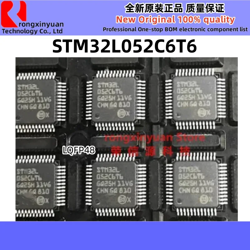 5Pcs STM32F100C4T6B 32F100C4T6B STM32F100 STM32L052C6T6 STM32L052 STM8L052C6T6 STM8L052 HT1621B LQFP48 Original New 100% quality