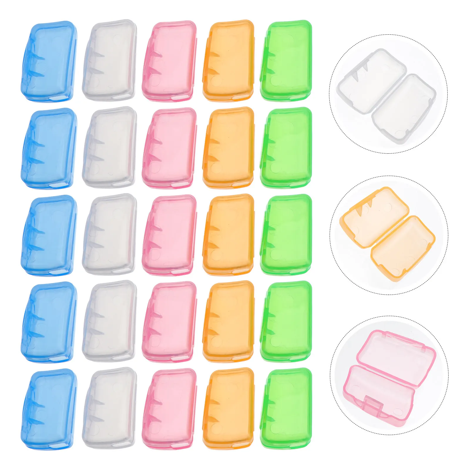 30Pcs Toothbrush Protective Case Plastic Hygienic Soft Washable Travel Friendly Mold Proof Back Slit Design for Family Home
