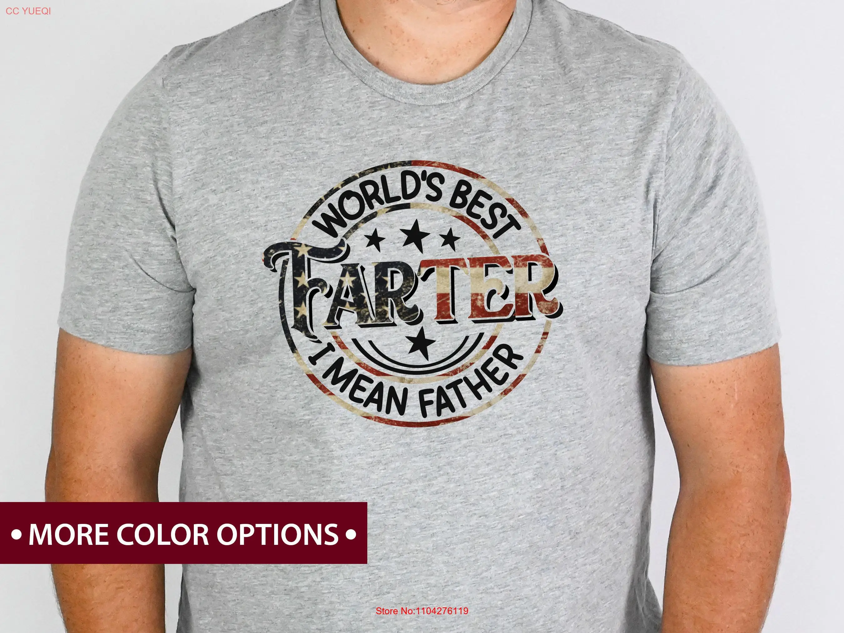 World's Best Farter T Shirt Mean Father Funny Fathers Day Husband Humor for Men Dad long or short sleeves