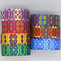 DHK 50yards Africa Style Tribal Printed Grosgrain Ribbon Accessories Material Headwear Decoration DIY Sewing Craft S2337