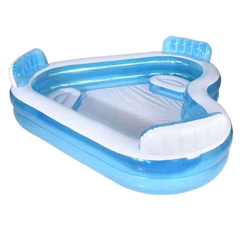 

XMSJ 3-Person PVC Heart-Designed Inflatable Pool for Kids and Adults Outdoor Floating Fun with Custom Logo Printing Sofa Pool