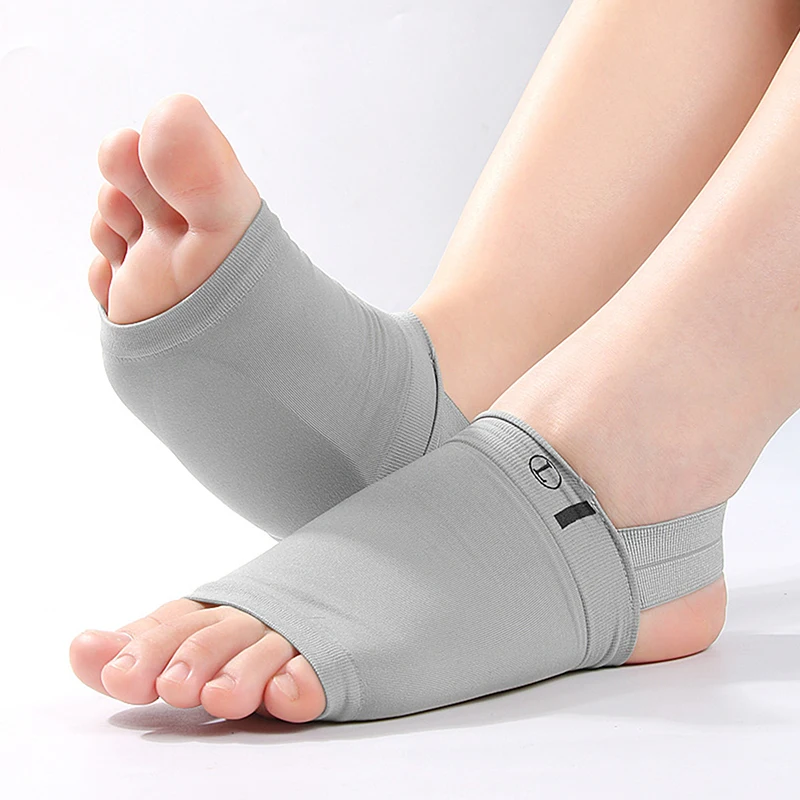 1Pair Silicone Arch Support Insoles, Flat Foot Correction Insoles, Non Collapsing Strap Design, Foot Massage