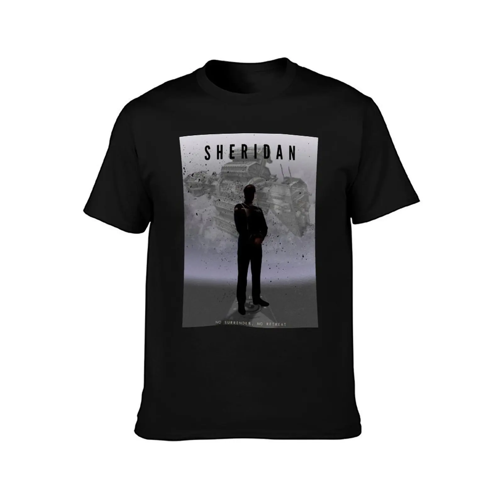 Babylon 5 - Sheridan T-Shirt, Summer Casual Cotton Tee, Oversized Streetwear Tops, Vintage Graphic Print, Loose Fit Short Sleeve