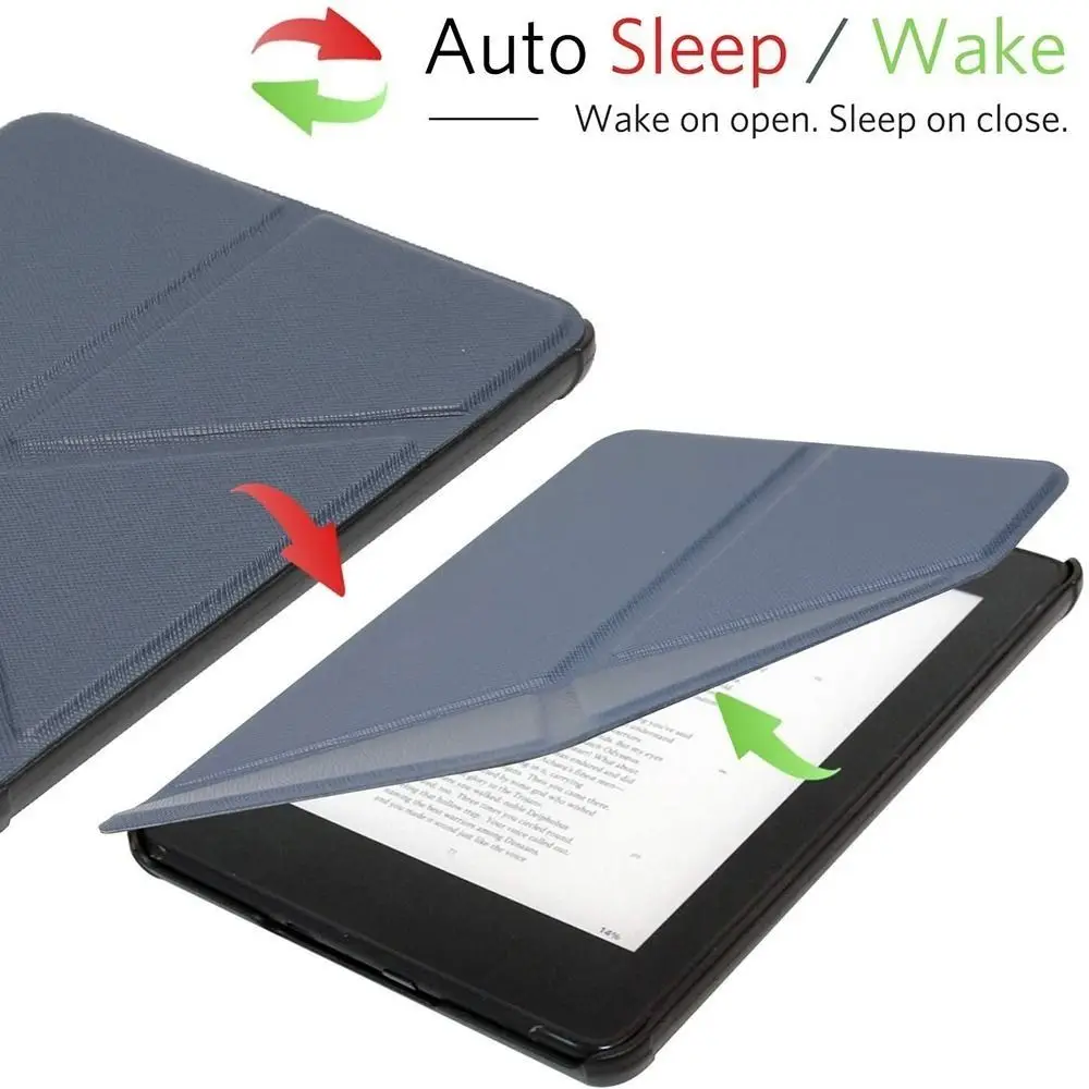 Auto Sleep/Wake Custodia per e-Reader da 6 pollici Supporto multi-pieghevole in pelle Guscio protettivo antigraffio per Kindle 2024 (sima generazione)