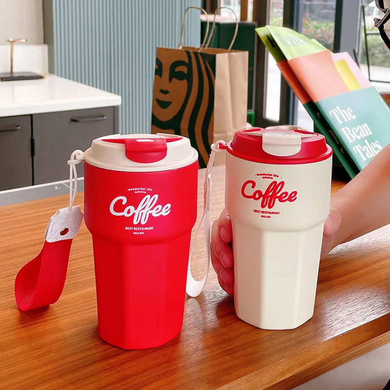 Fashions Coffee Thermos Mug Stainless Steel Thermal Mugs Travel Vaccum Flasks Portable Car Insulation Cup Water Bottle 420ML