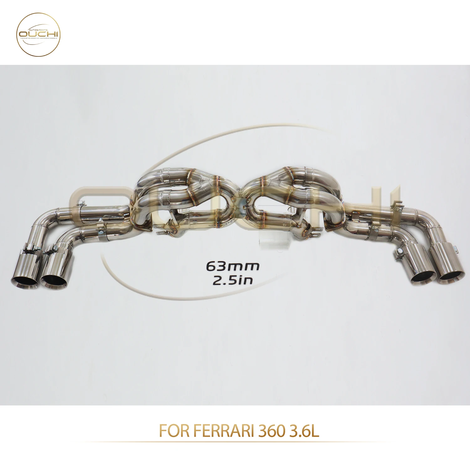 

OUCHI Factory Direct Sales Catback for Ferrari 360 3.6L SS304 Exhaust Straight Through X-Pipe Design No Valve Car Accessories